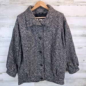 Vtg ADA Paris Wool Blend Tweed Coat Sz 10 Gray Outerwear Boucle Old Money